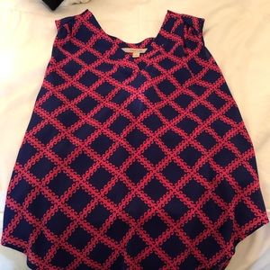 Pink and blue float tank top